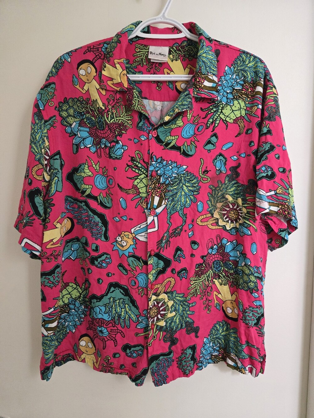 Mens Rick & Morty Button Down TShirt - M